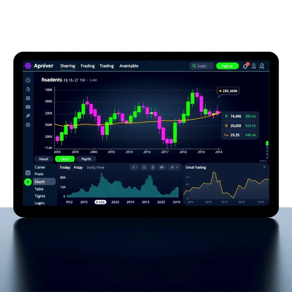 Dashboard de trading con gráficos y elementos de gaming